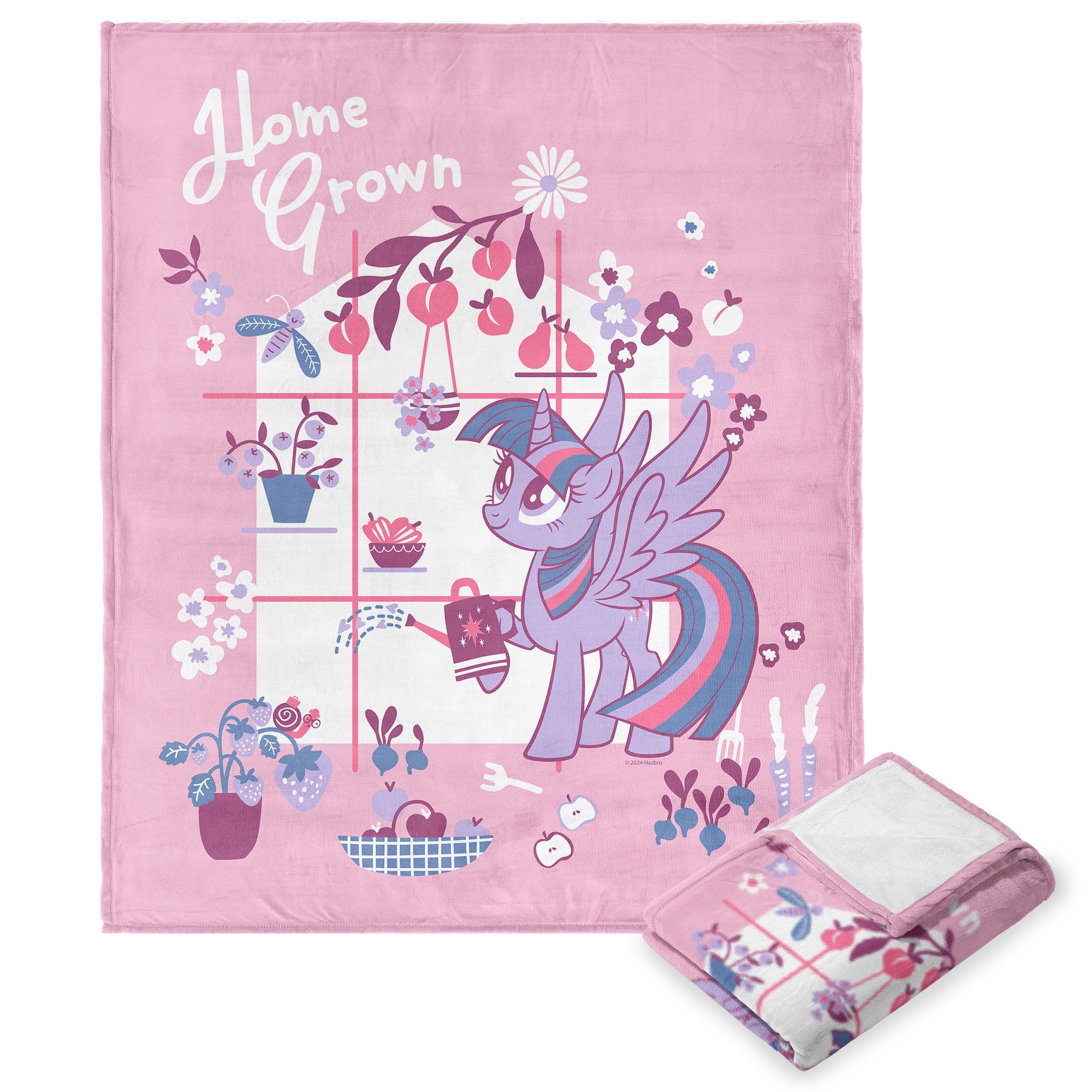 Hasbro My Little Pony Twilight Home Grown Silk Touch Throw Blanket 40x50 Inches