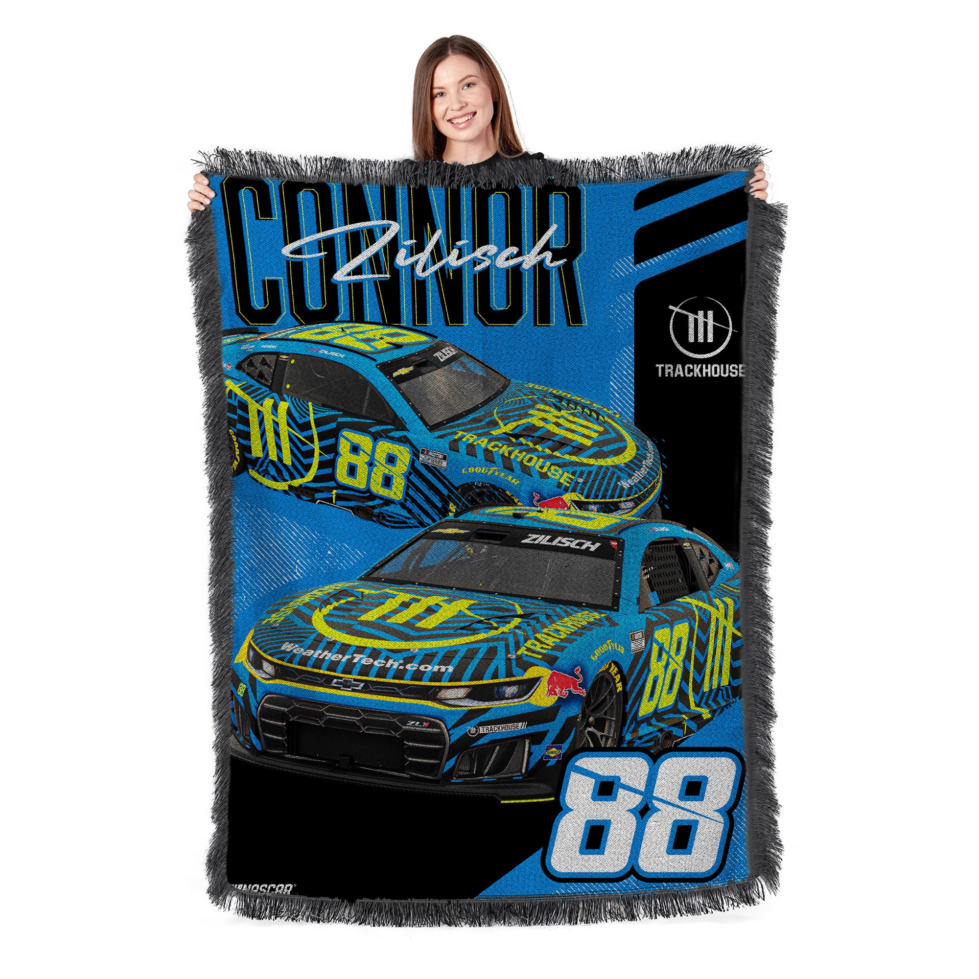 NASCAR Connor Zilisch Multi Tracks Woven Tapestry 48×60 inches