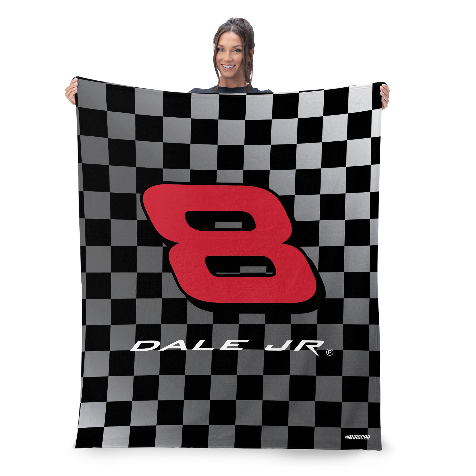 NASCAR Dale Earnhardt Jr Graded Checks Silk Touch Throw Blanket 50x60 inches