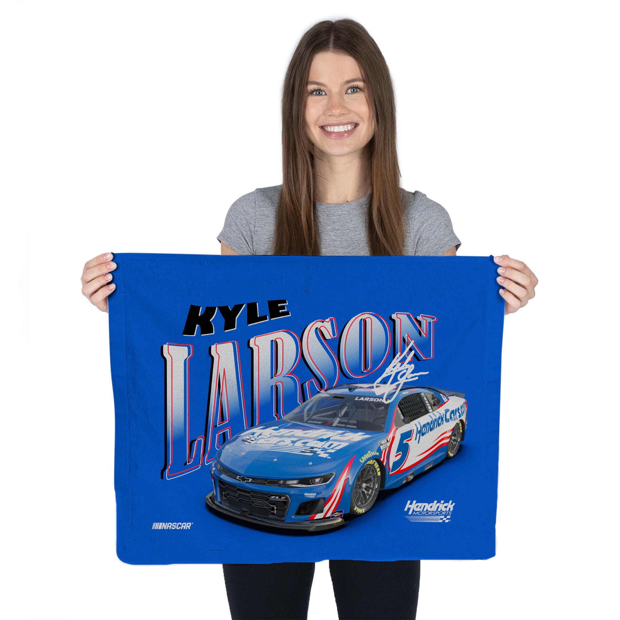 NASCAR Kyle Larson Whimsical Rally Towel 15x18 inches
