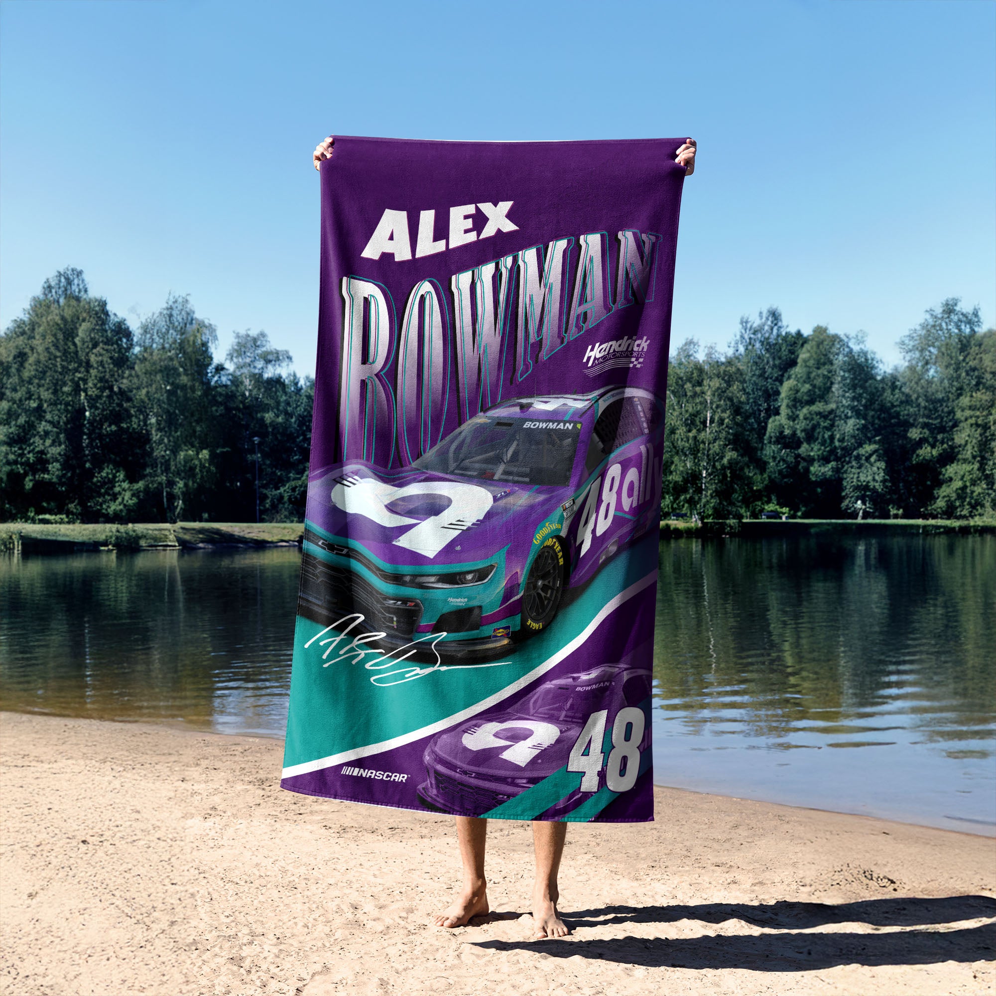 NASCAR Alex Bowman Reflection Sand Free Beach Towel 35x60 inches