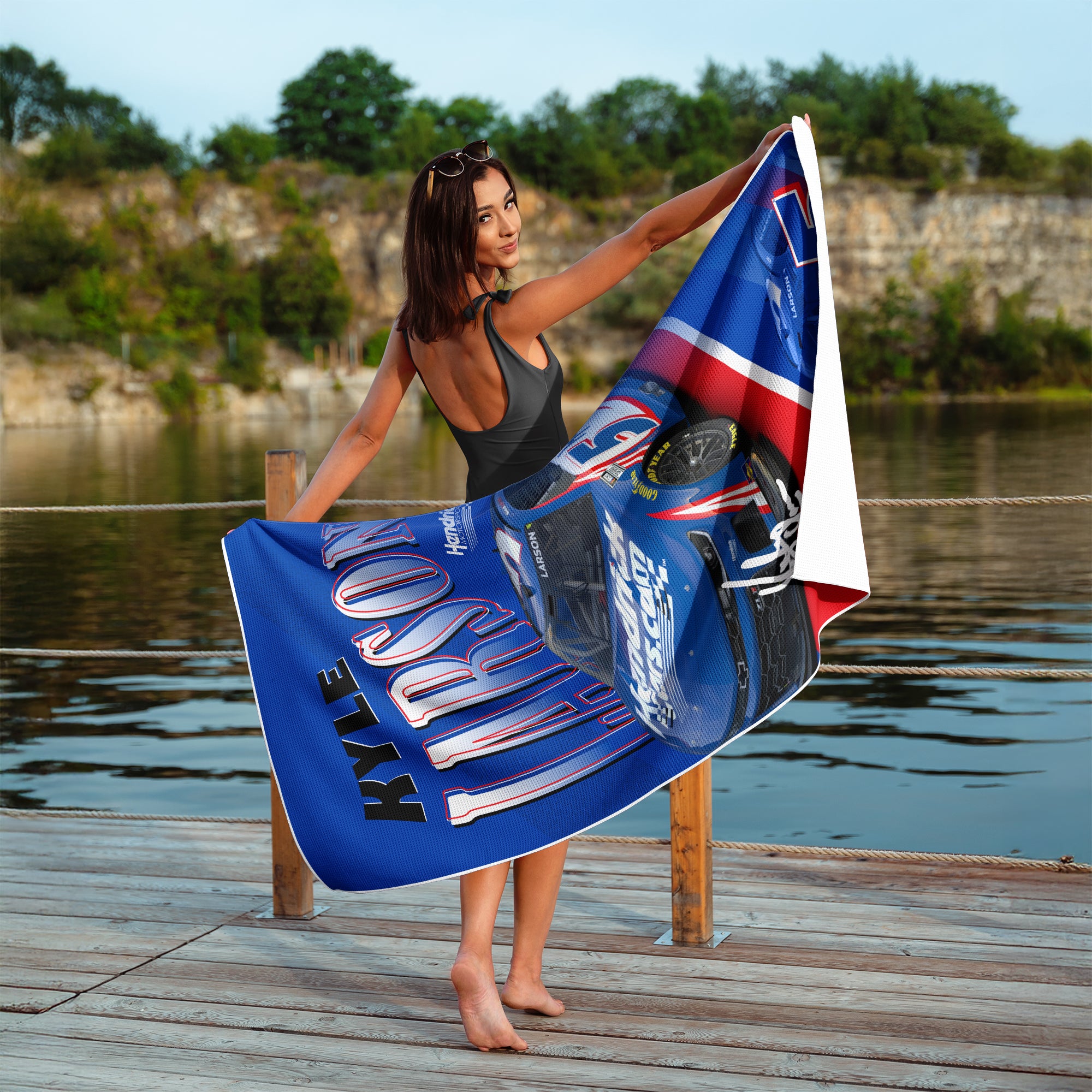NASCAR Kyle Larson Reflection Waffle Weave Beach Towel 35x60 inches