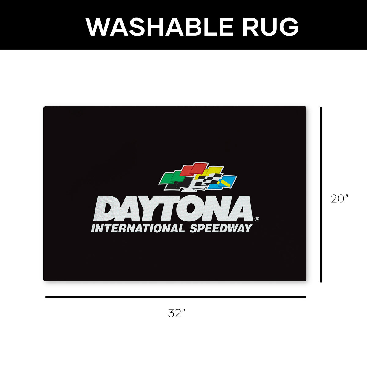 Nascar Rug Racetrack Nascar Daytona Logo Washable Rug 20x32 inches