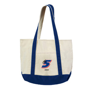 NASCAR Kyle Larson Number Royal Canvas Tote with Colored Strap