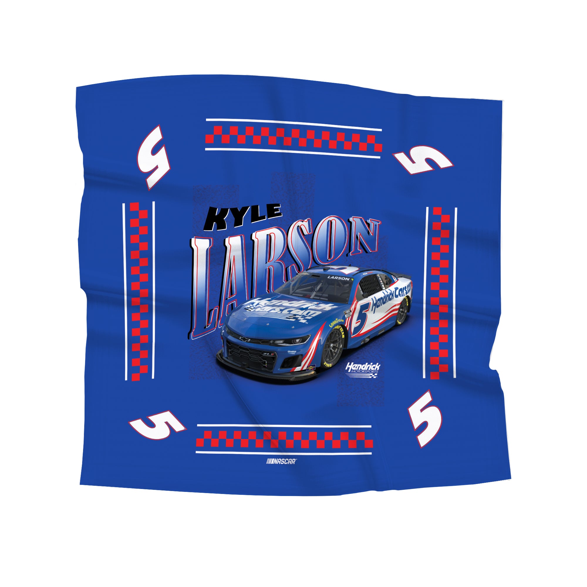 NASCAR Kyle Larson Whimsical Checks Bandana 21x21 inches