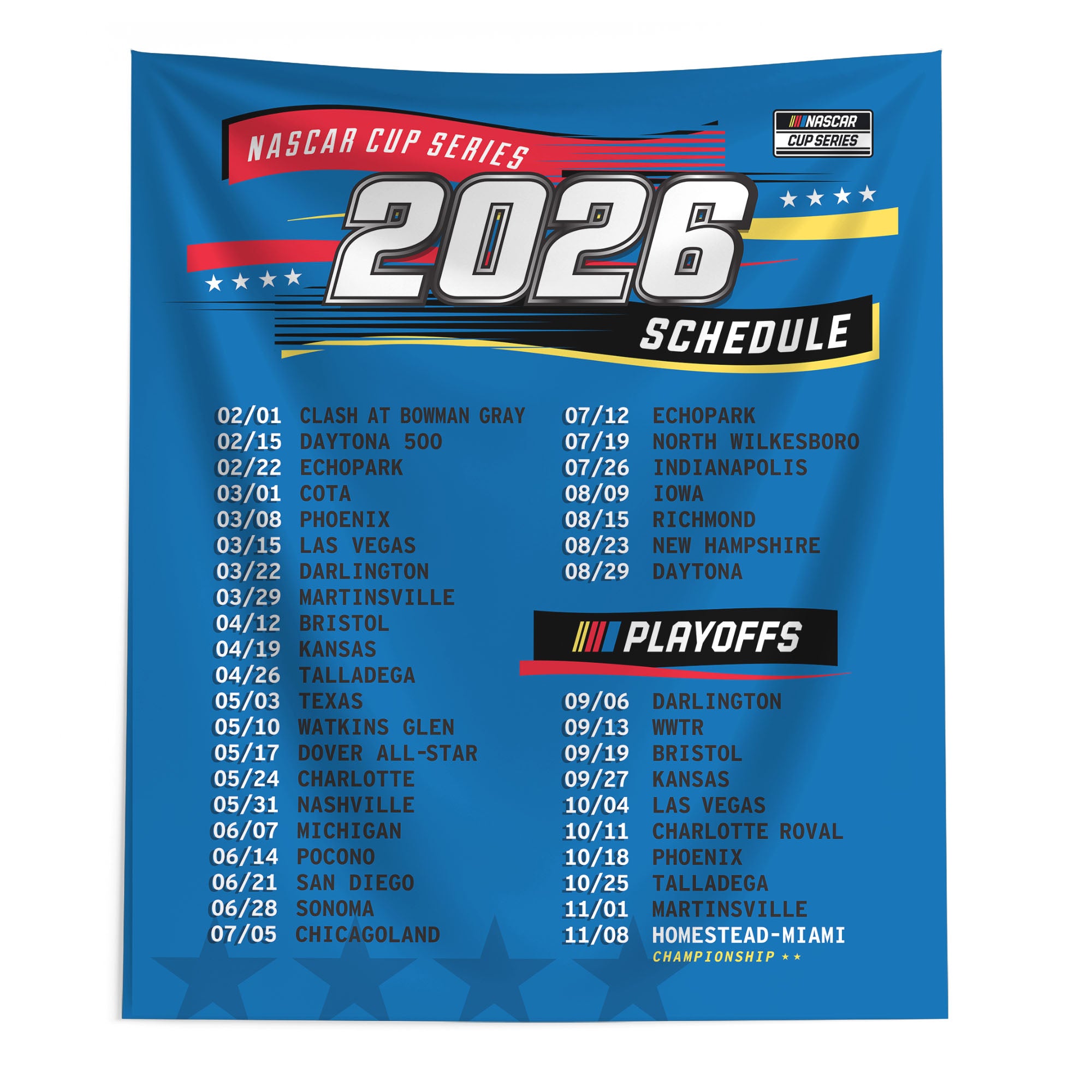 NASCAR Cup Series Wall Hanging 50x60 inches