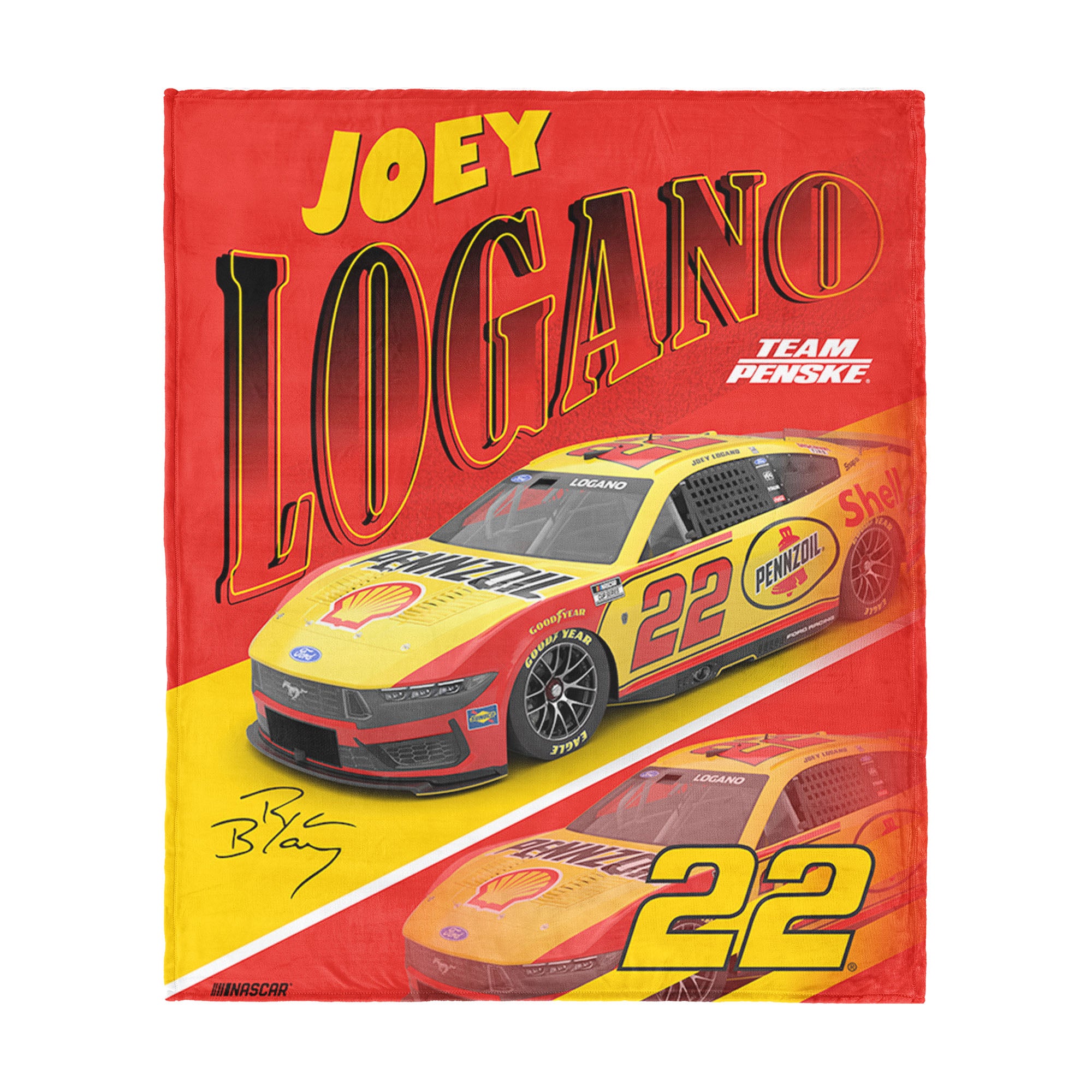 NASCAR Joey Logano Reflection Silk Touch Throw Blanket 46×60 inches