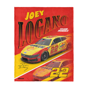 NASCAR  Joey Logano Reflection Silk Touch Throw Blanket 46x60 inches