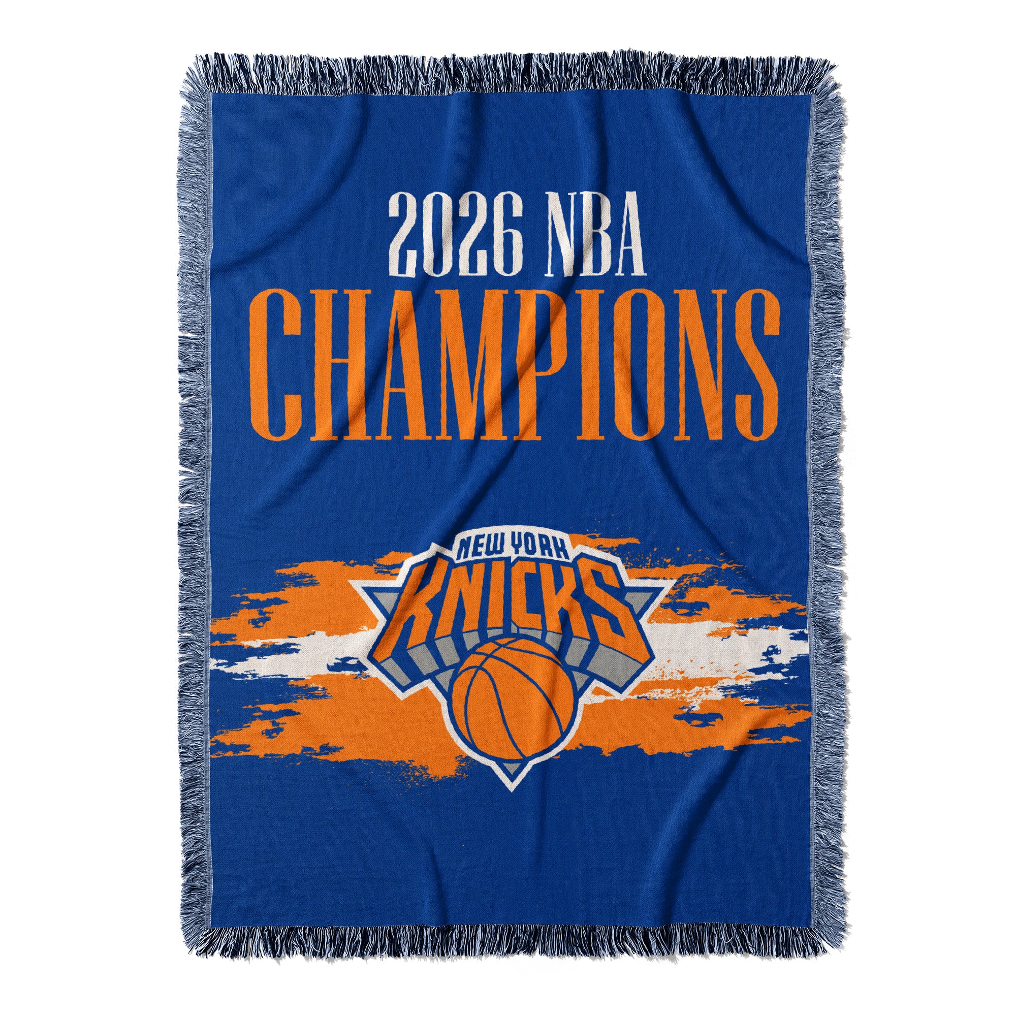 New York Knicks 2026 NBA Champions Opulent Woven Tapestry 48x60 inches