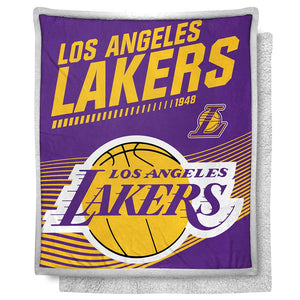 NBA Los Angeles Lakers New School Mink Sherpa Throw Blanket 50x60 Inches