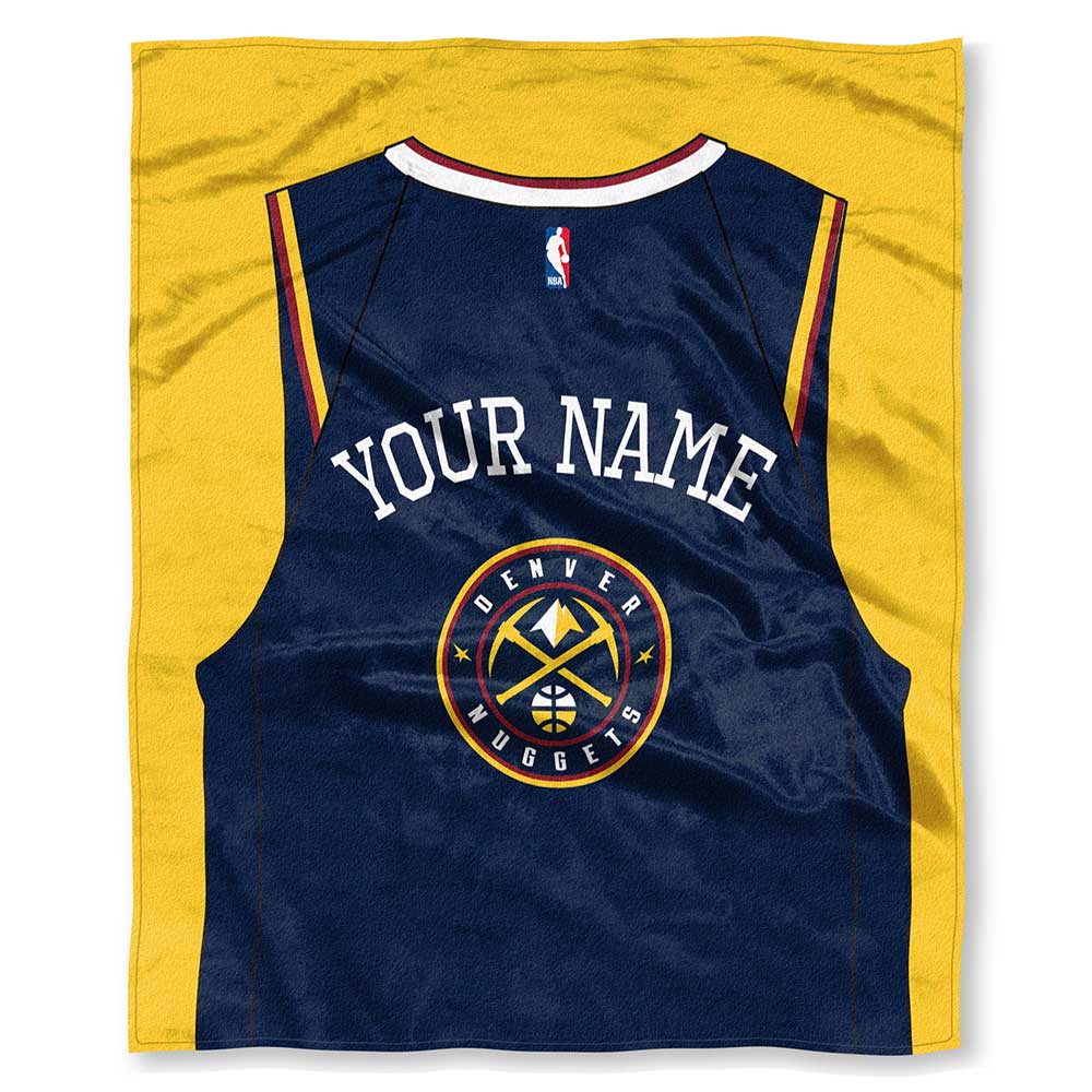 NBA Denver Nuggets Jersey Personalized Silk Touch Throw Blanket 50x60 Inches