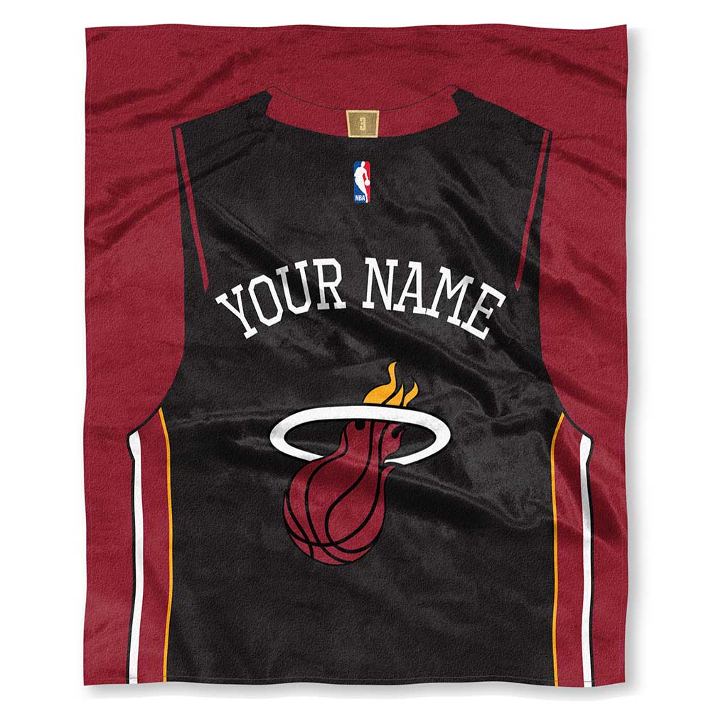 NBA Miami Heat Jersey Personalized Silk Touch Throw Blanket 50x60 Inches