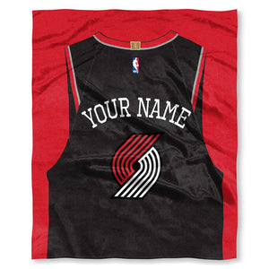 NBA Portland Trail Blazers Jersey Personalized Silk Touch Throw Blanket 50 x 60 Inches