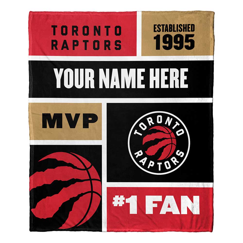 NBA Toronto Raptors Colorblock Personalized Silk Touch Throw Blanket 50x60 Inches