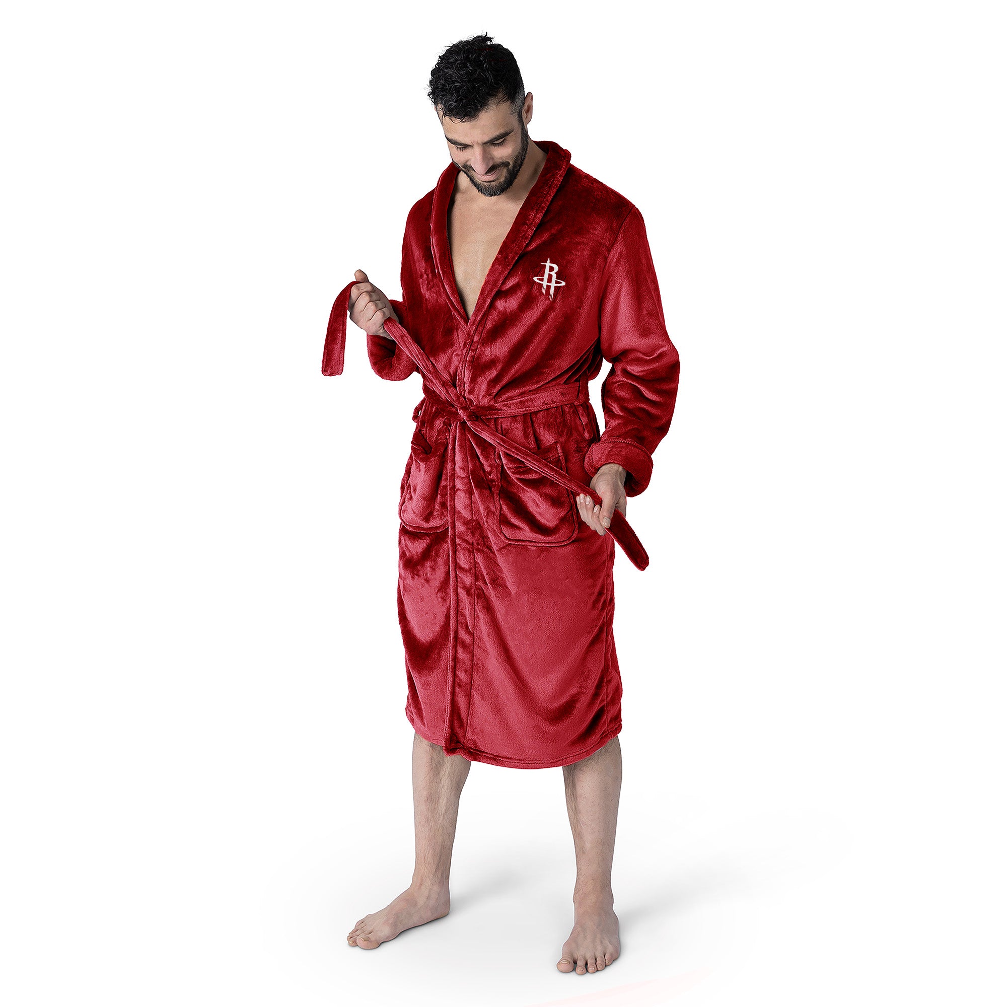 NBA Houston Rockets L/XL Silk Touch Bathrobe 26 x 47 Inches