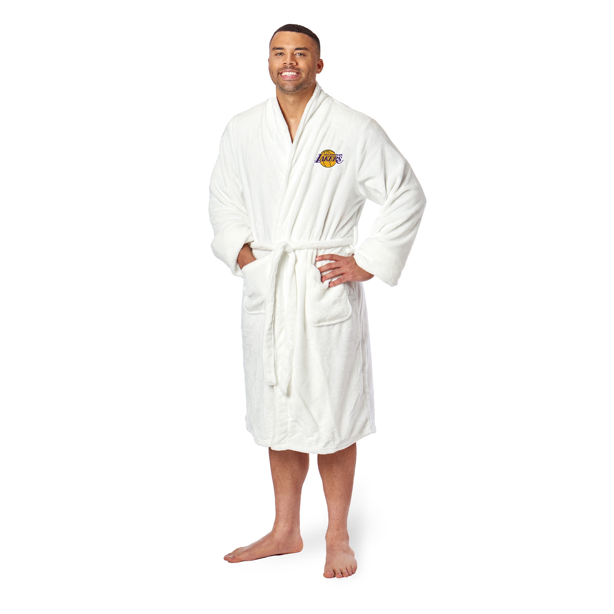 NBA Los Angeles Lakers L/XL Silk Touch Bathrobe 26 x 47 Inches