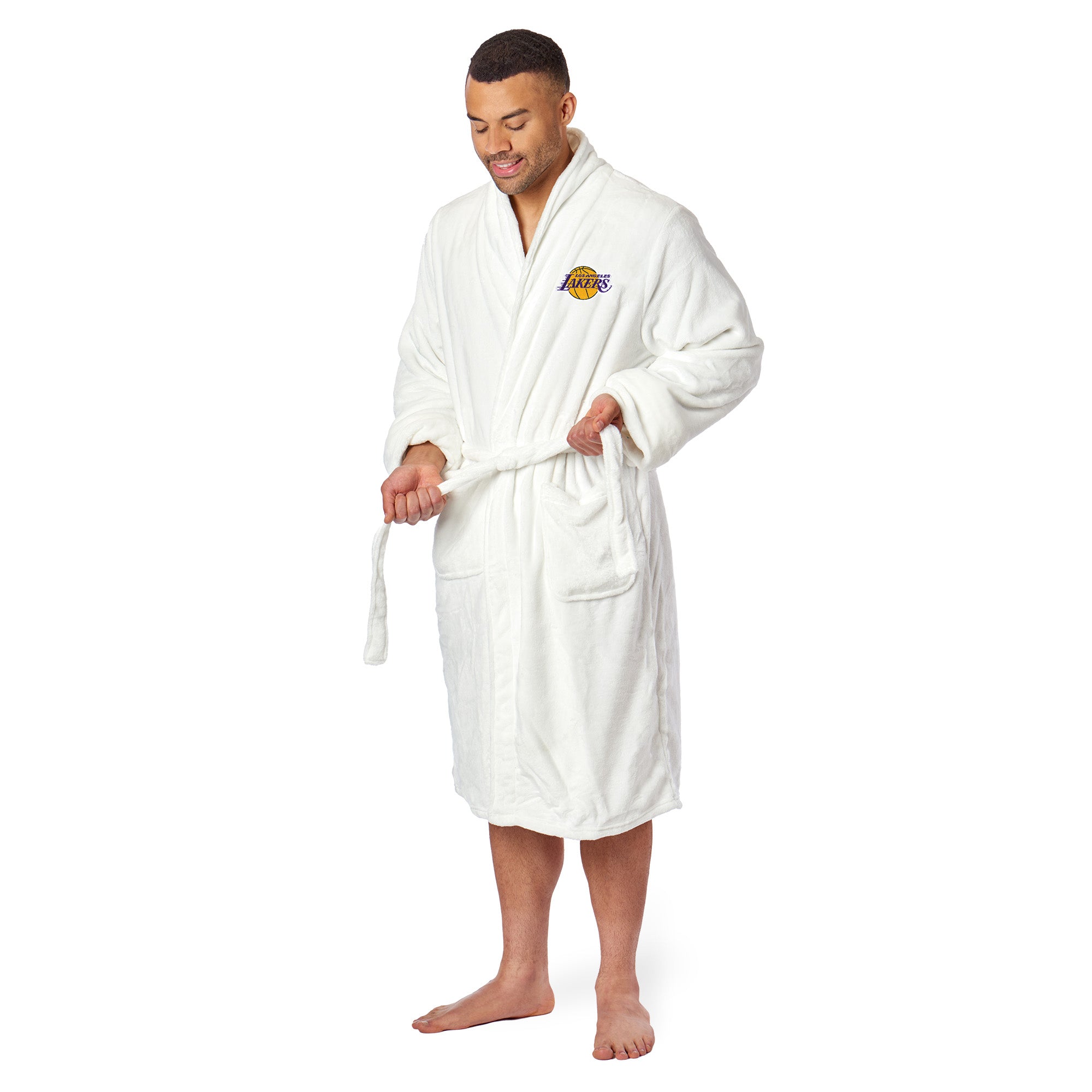 NBA Los Angeles Lakers L/XL Silk Touch Bathrobe 26 x 47 Inches