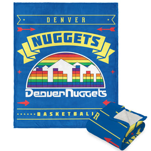 NBA Denver Nuggets Hardwood Classics Silk Touch Sherpa Throw Blanket 50x60 Inches