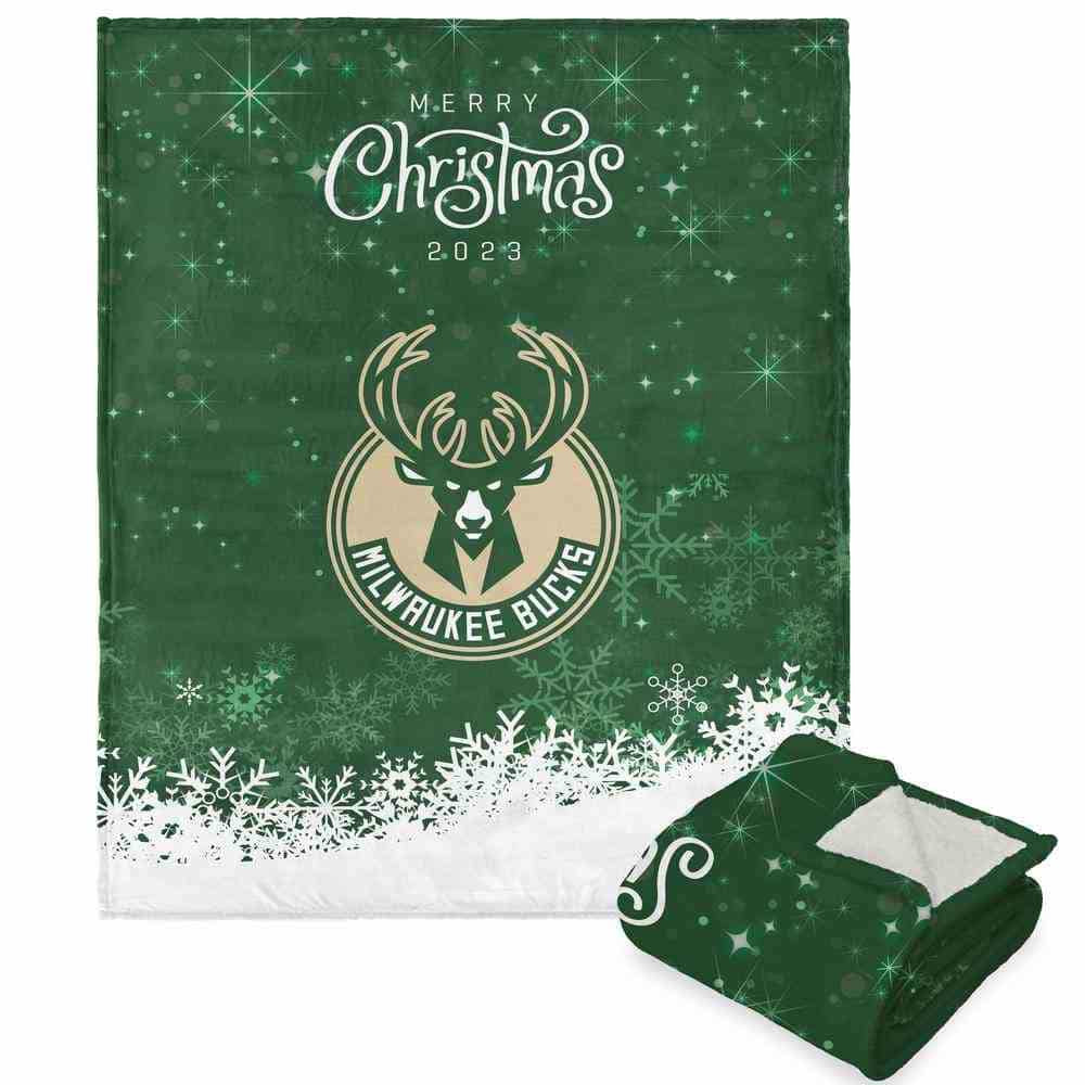 NBA Milwaukee Bucks Christmas 2023 Silk Touch Throw Blanket 50x60 Inches