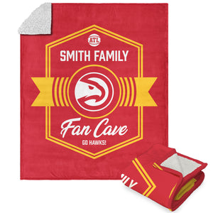 NBA Atlanta Hawks Dominion Personalized Silk Touch Sherpa Throw Blanket 50X60 Inches