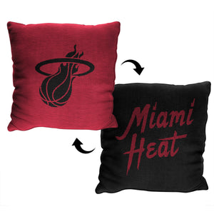 NBA Miami Heat Invert Double Sided Jacquard Pillow 14 x 14 Inches