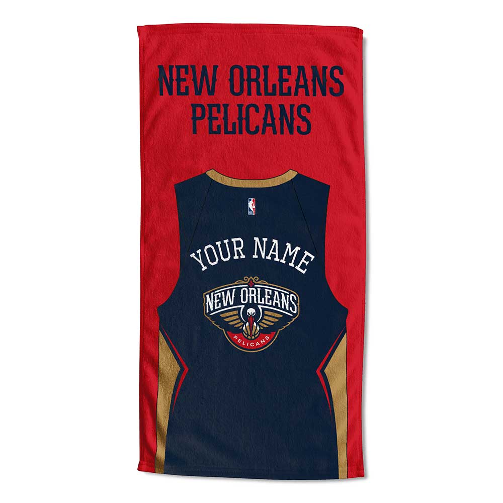NBA New Orleans Pelicans Jersey Personalized Beach Towel 30x60 Inches
