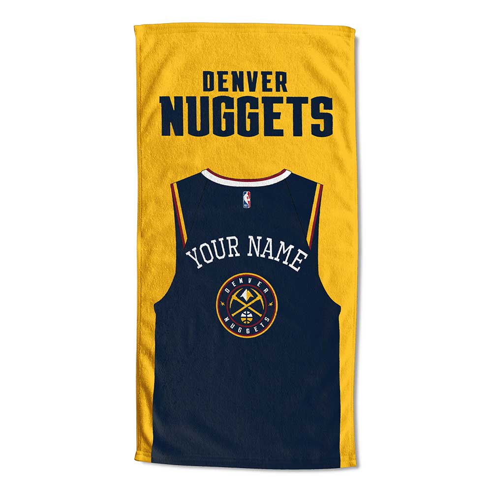 NBA Denver Nuggets Jersey Personalized Beach Towel 30x60 Inches