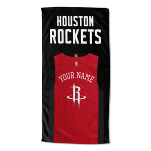 NBA Houston Rockets Jersey Personalized Beach Towel 30x60 Inches