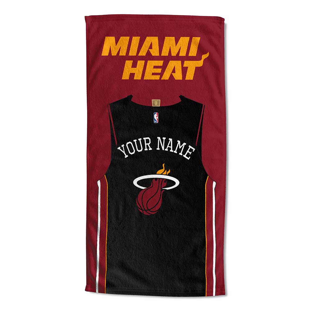 NBA Miami Heat Jersey Personalized Beach Towel 30x60 Inches