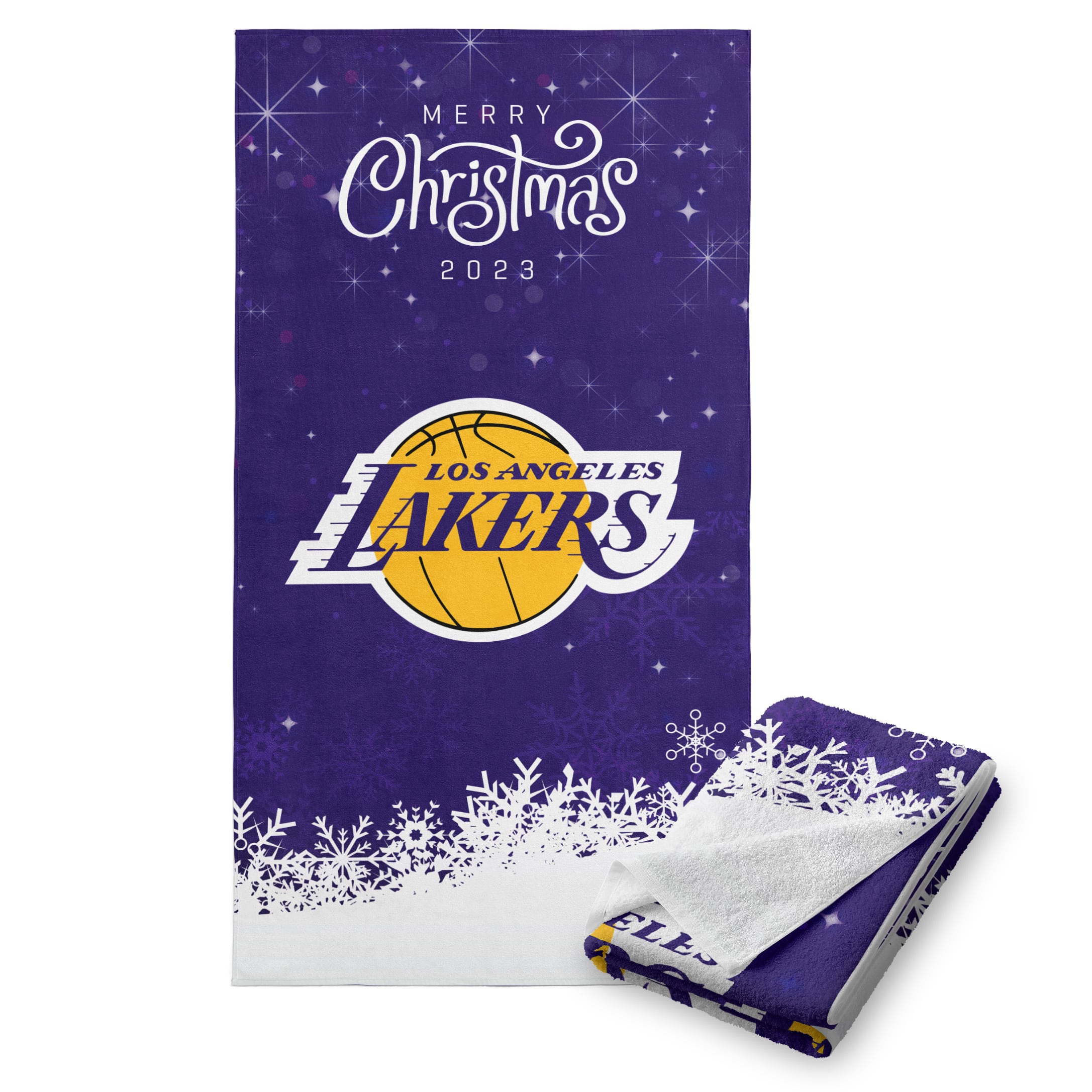 NBA Los Angeles Lakers Christmas 2023 Beach Towel 30x60 Inches