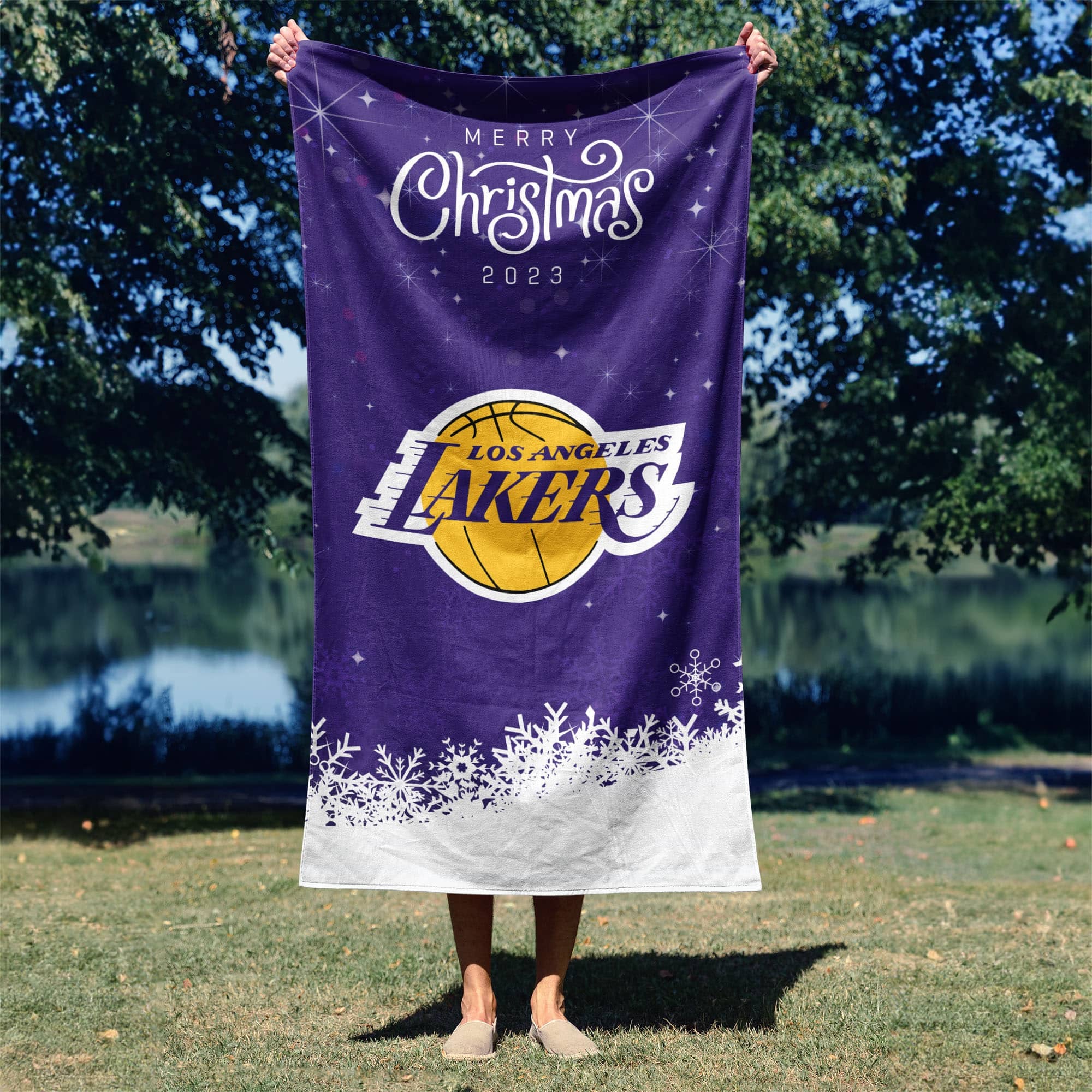 NBA Los Angeles Lakers Christmas 2023 Beach Towel 30x60 Inches