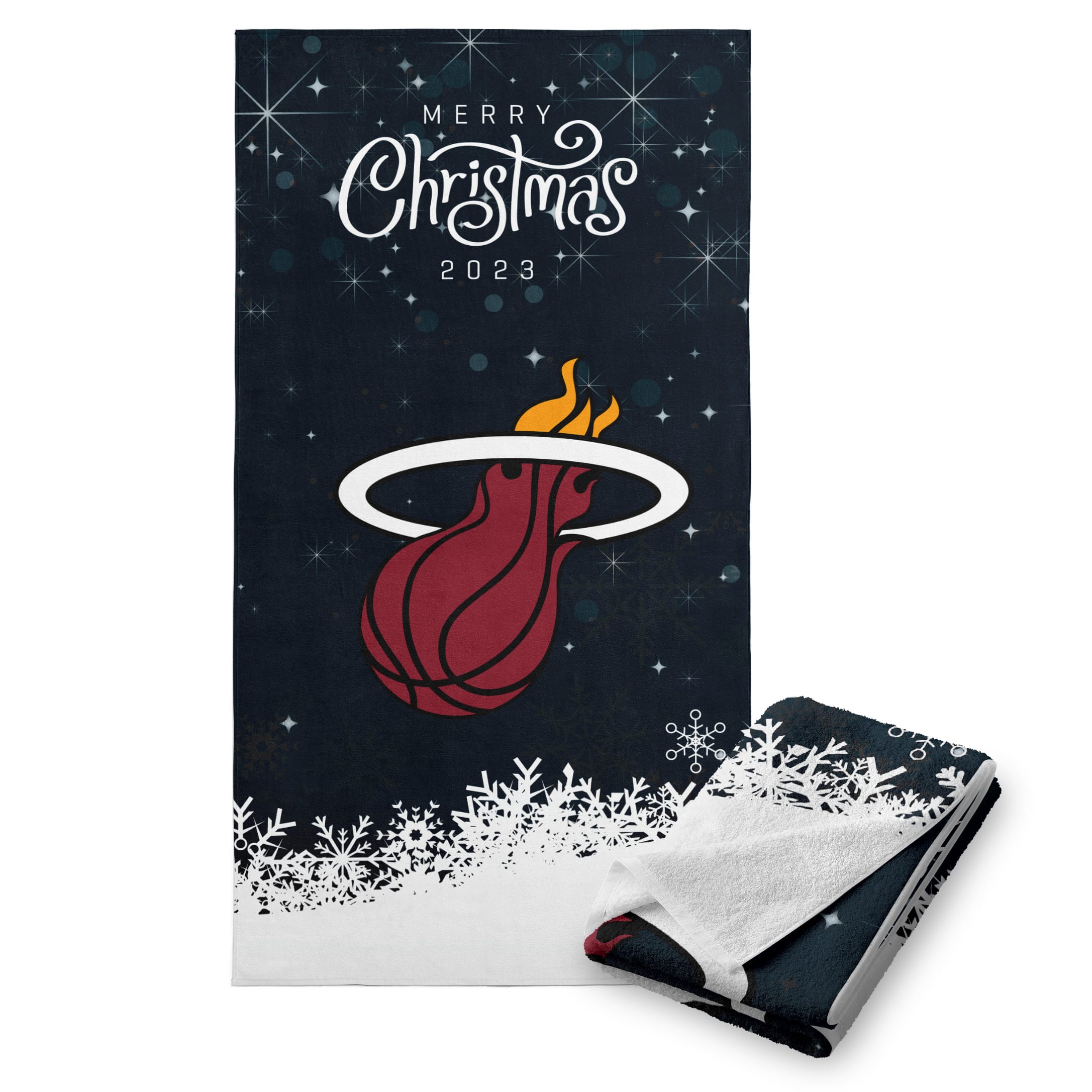 NBA Miami Heat Christmas 2023 Beach Towel 30x60 Inches