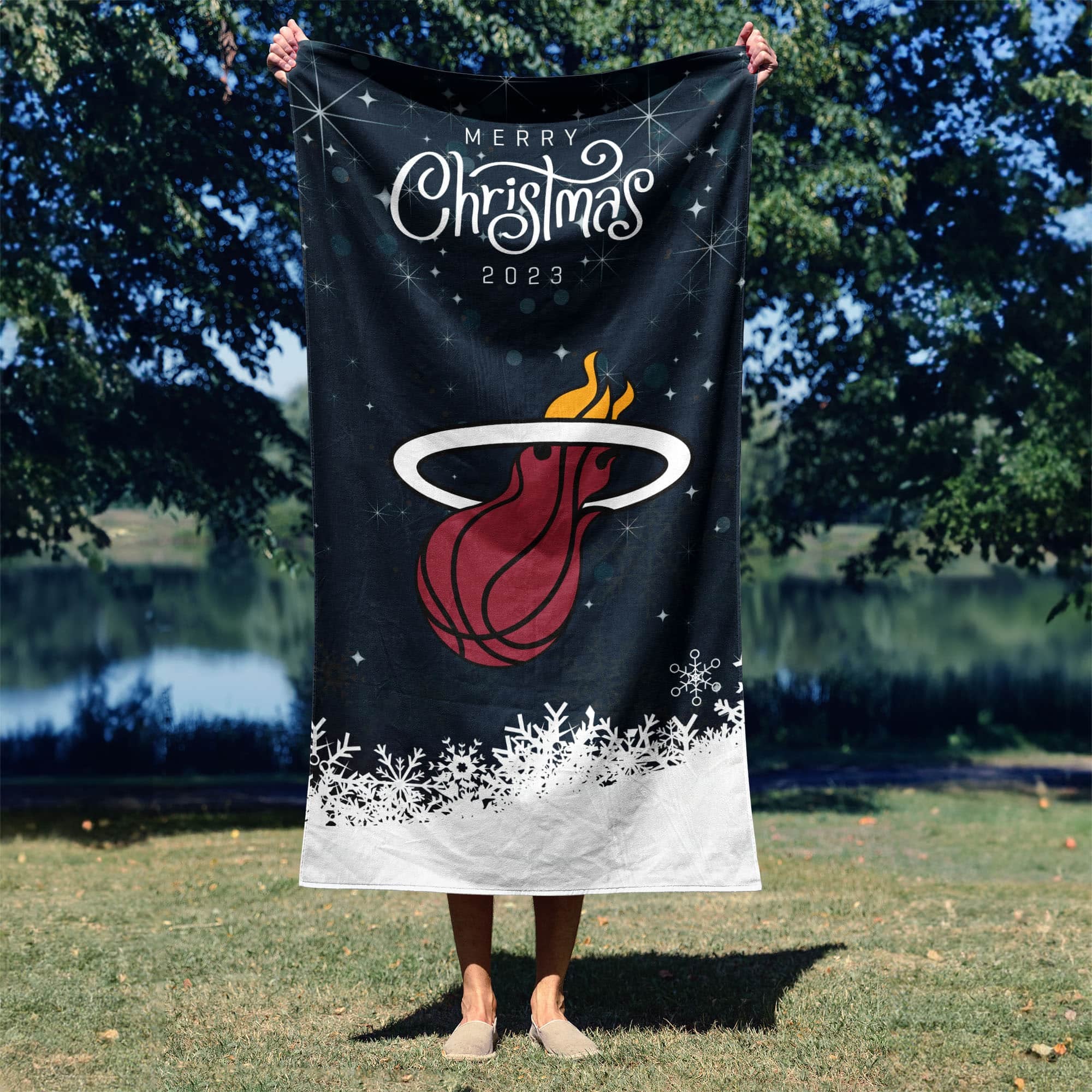 NBA Miami Heat Christmas 2023 Beach Towel 30x60 Inches