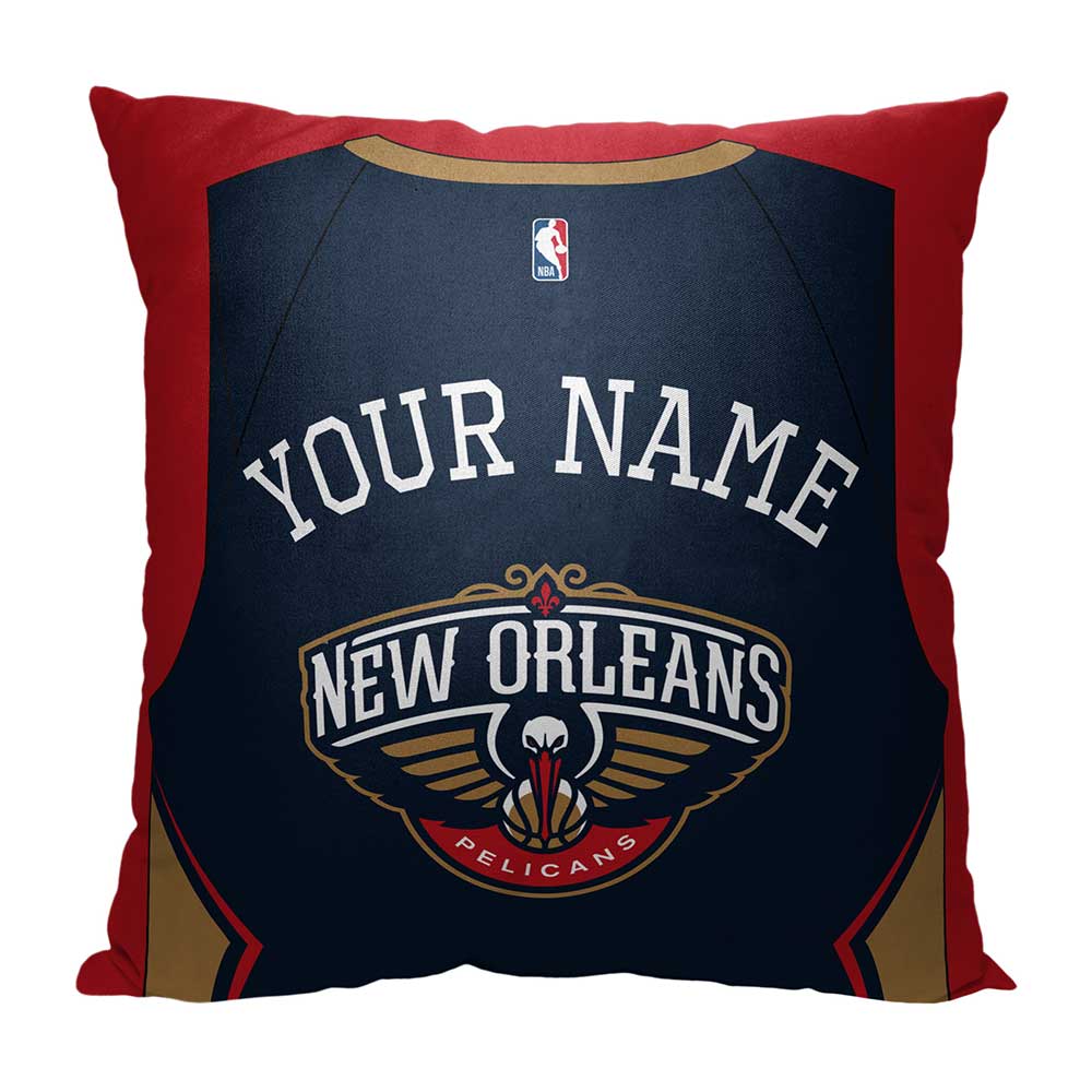 NBA New Orleans Pelicans Jersey Personalized Throw Pillow 18x18 Inches
