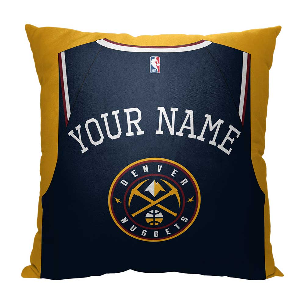 NBA Denver Nuggets Jersey Personalized Throw Pillow 18x18 Inches