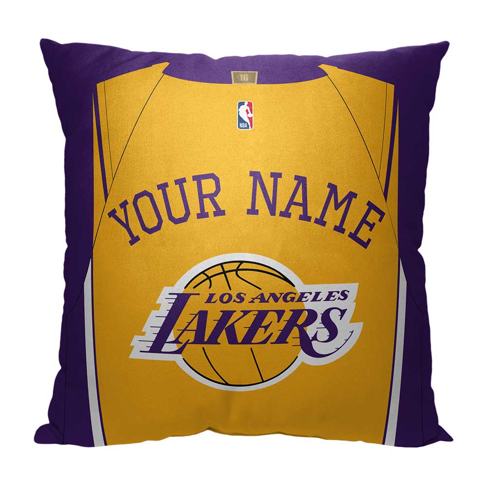 NBA Los Angeles Lakers Jersey Personalized Throw Pillow 18x18 Inches