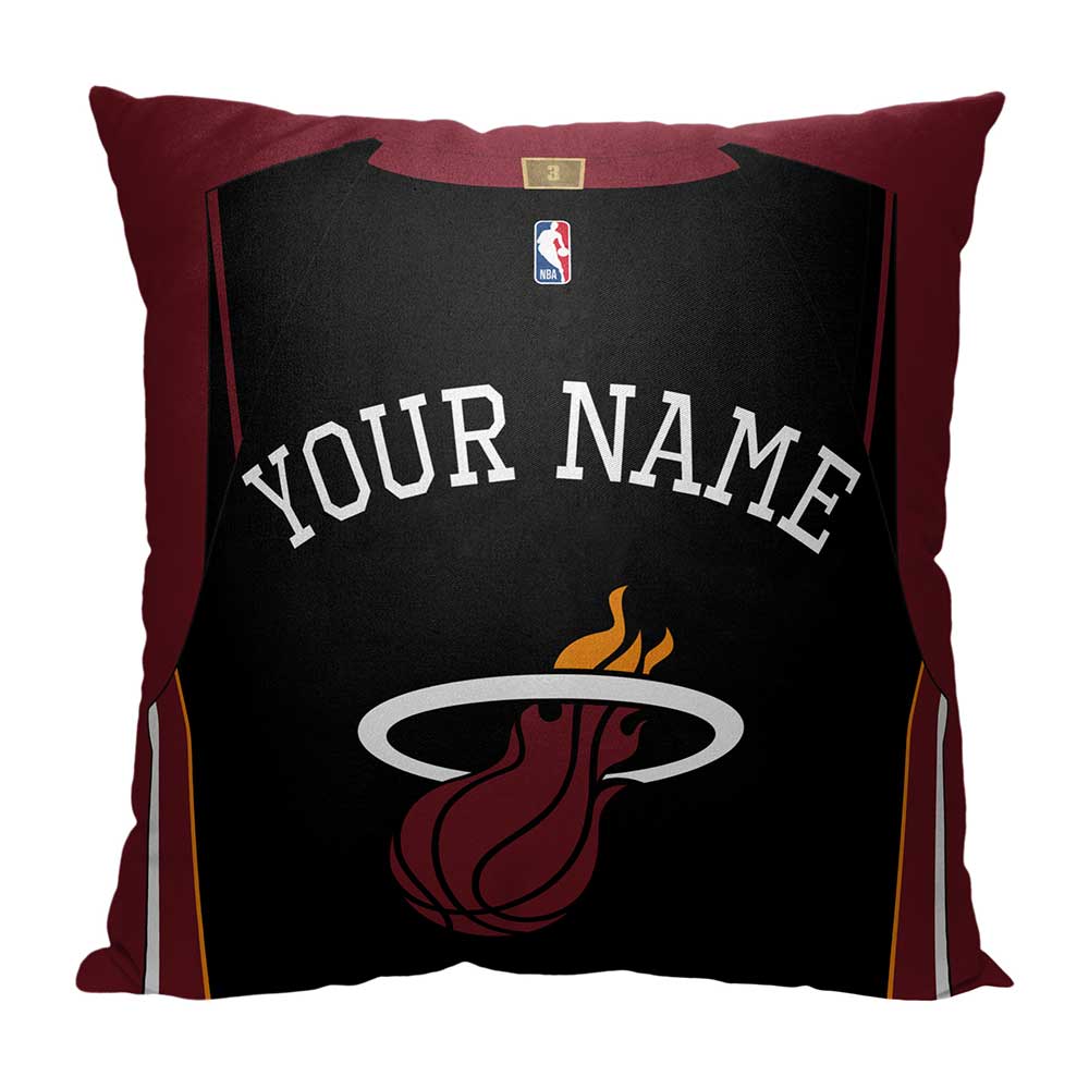 NBA Miami Heat Jersey Personalized Throw Pillow 18x18 Inches