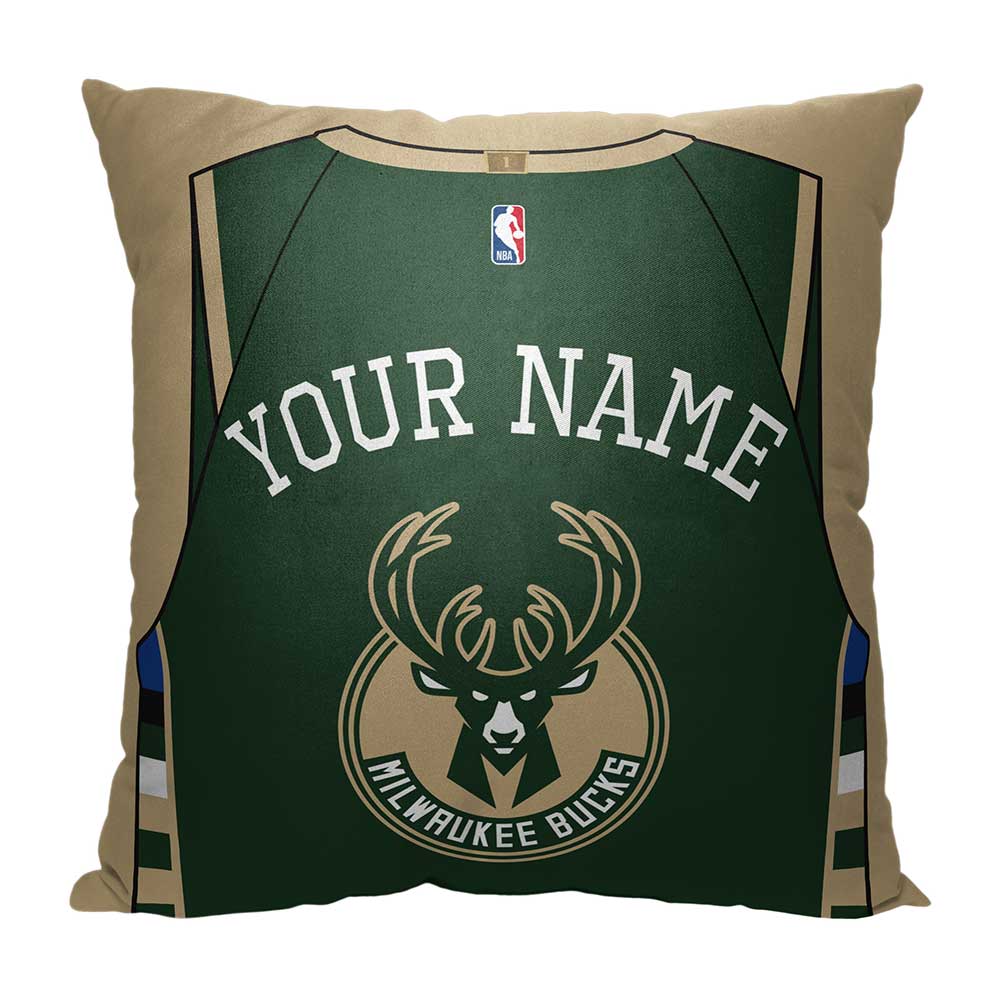 NBA Milwaukee Bucks Jersey Personalized Throw Pillow 18x18 Inches