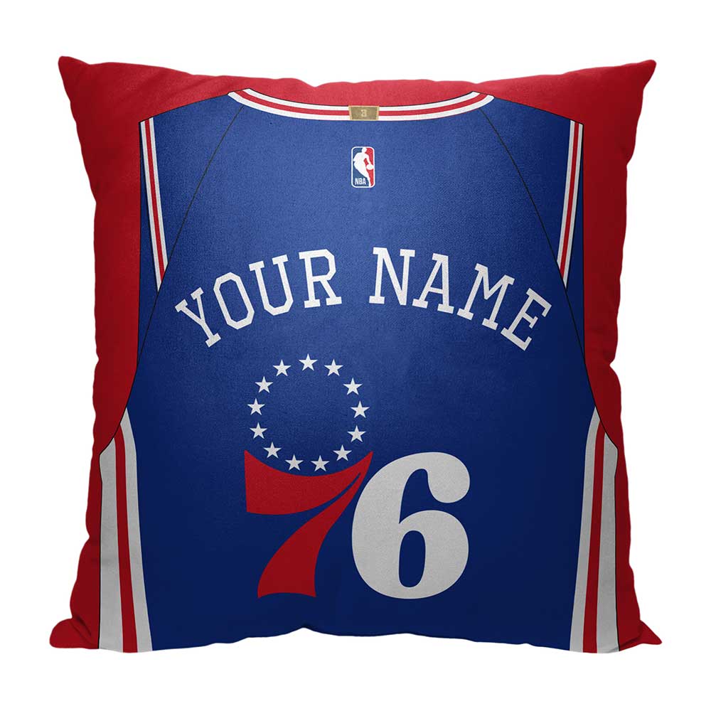 NBA Philadelphia 76ers Jersey Personalized Throw Pillow 18x18 Inches