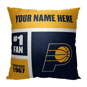 NBA Indiana Pacers Colorblock Personalized Throw Pillow 18x18 Inches