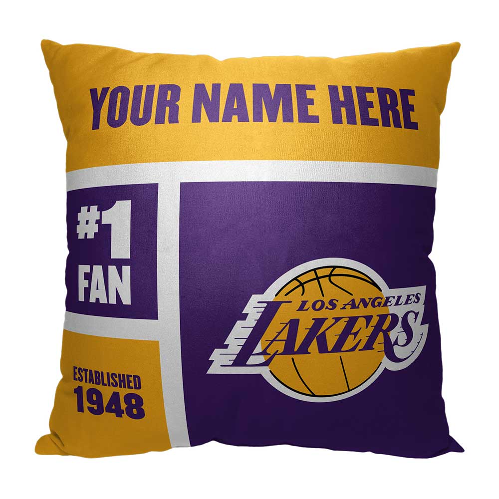 NBA Los Angeles Lakers Colorblock Personalized Throw Pillow 18x18 Inches