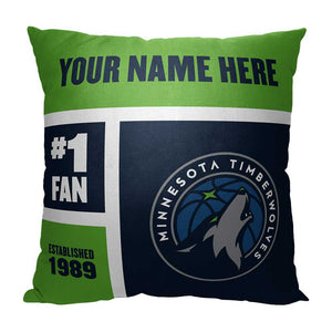 NBA Minnesota Timberwolves Colorblock Personalized Throw Pillow 18x18 Inches