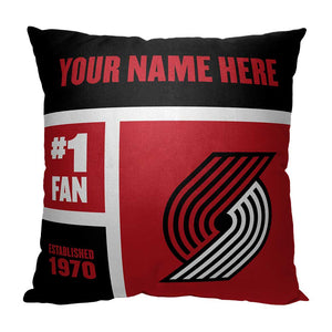 NBA Portland Trail Blazers Colorblock Personalized Throw Pillow 18x18 Inches