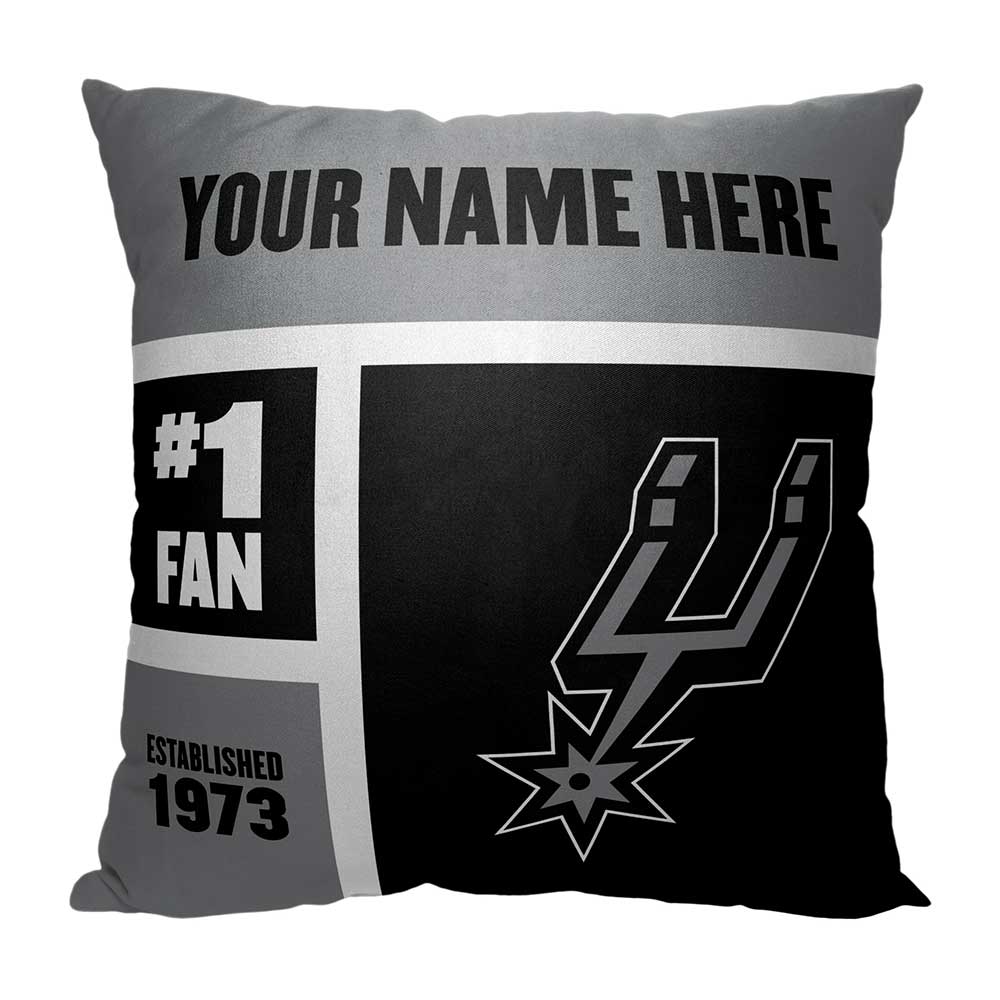 NBA San Antonio Spurs Colorblock Personalized Throw Pillow 18x18 Inches