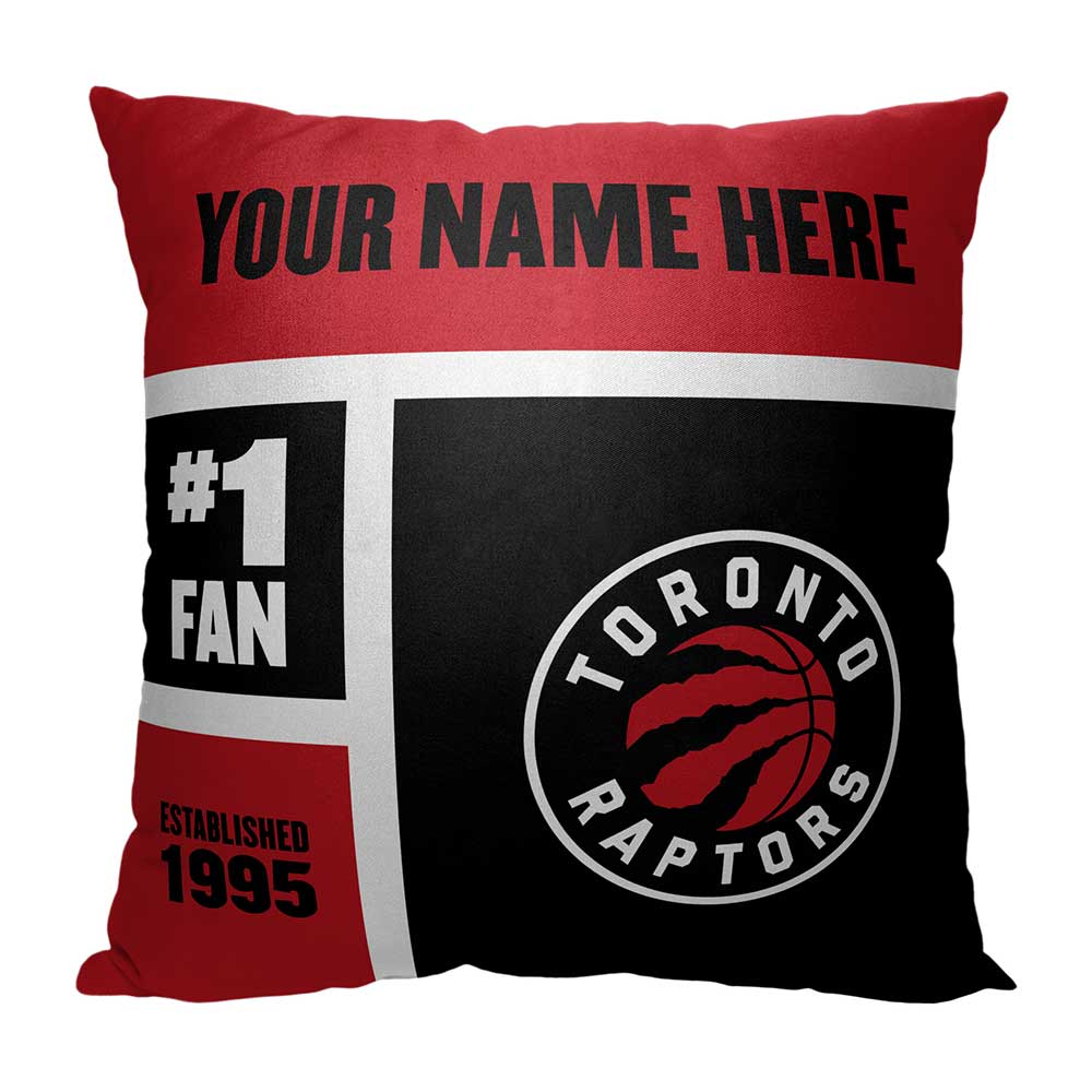 NBA Toronto Raptors Colorblock Personalized Throw Pillow 18x18 Inches