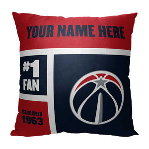 NBA Washington Wizards Colorblock Personalized Throw Pillow 18x18 Inches