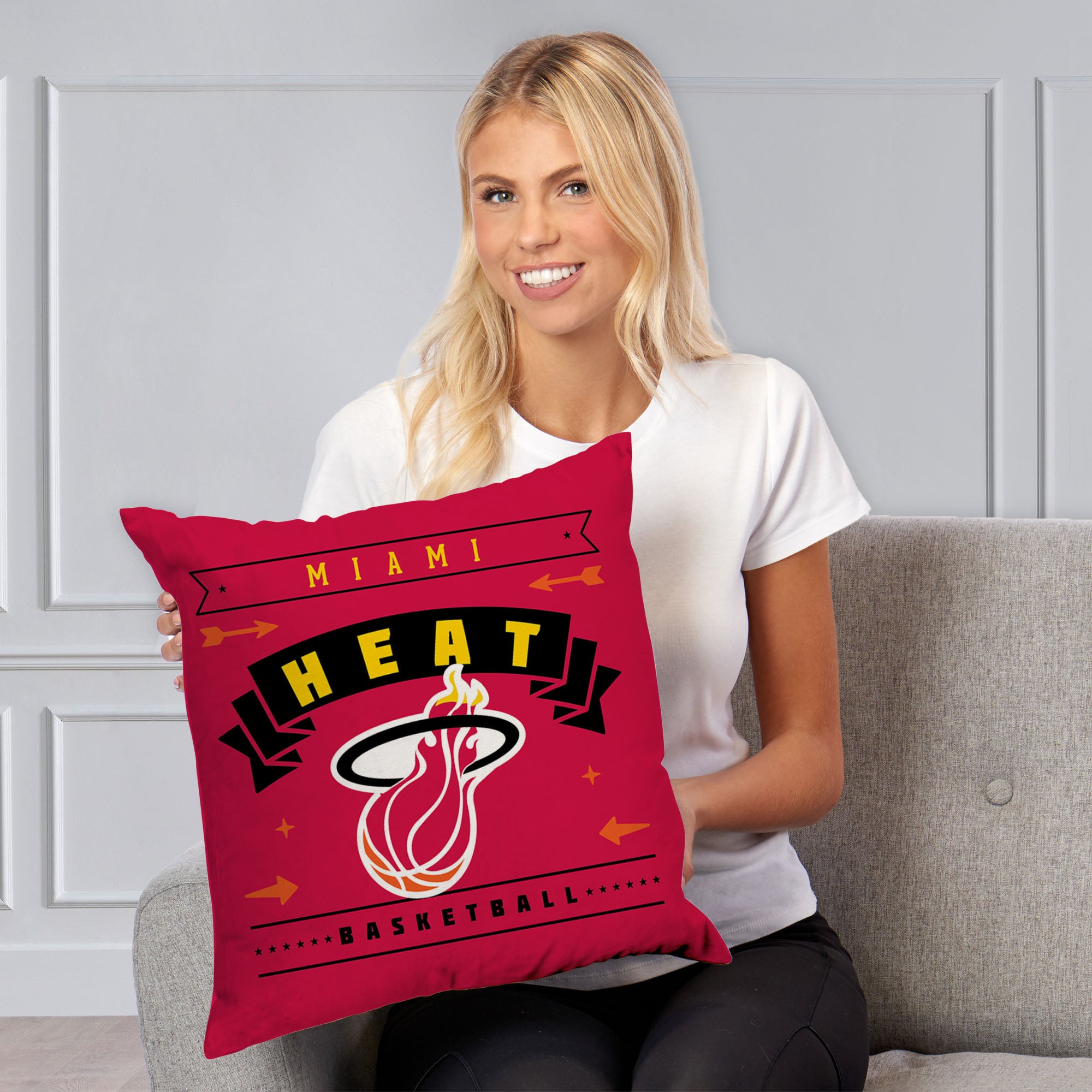 NBA Miami Heat Hardwood Classic Throw Pillow 18x18 Inches