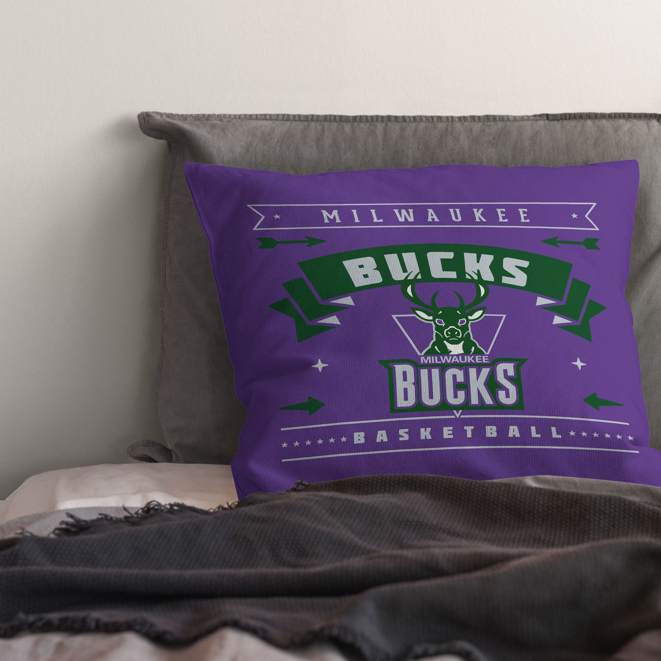 NBA Milwaukee Bucks Hardwood Classic Throw Pillow 18x18 Inches