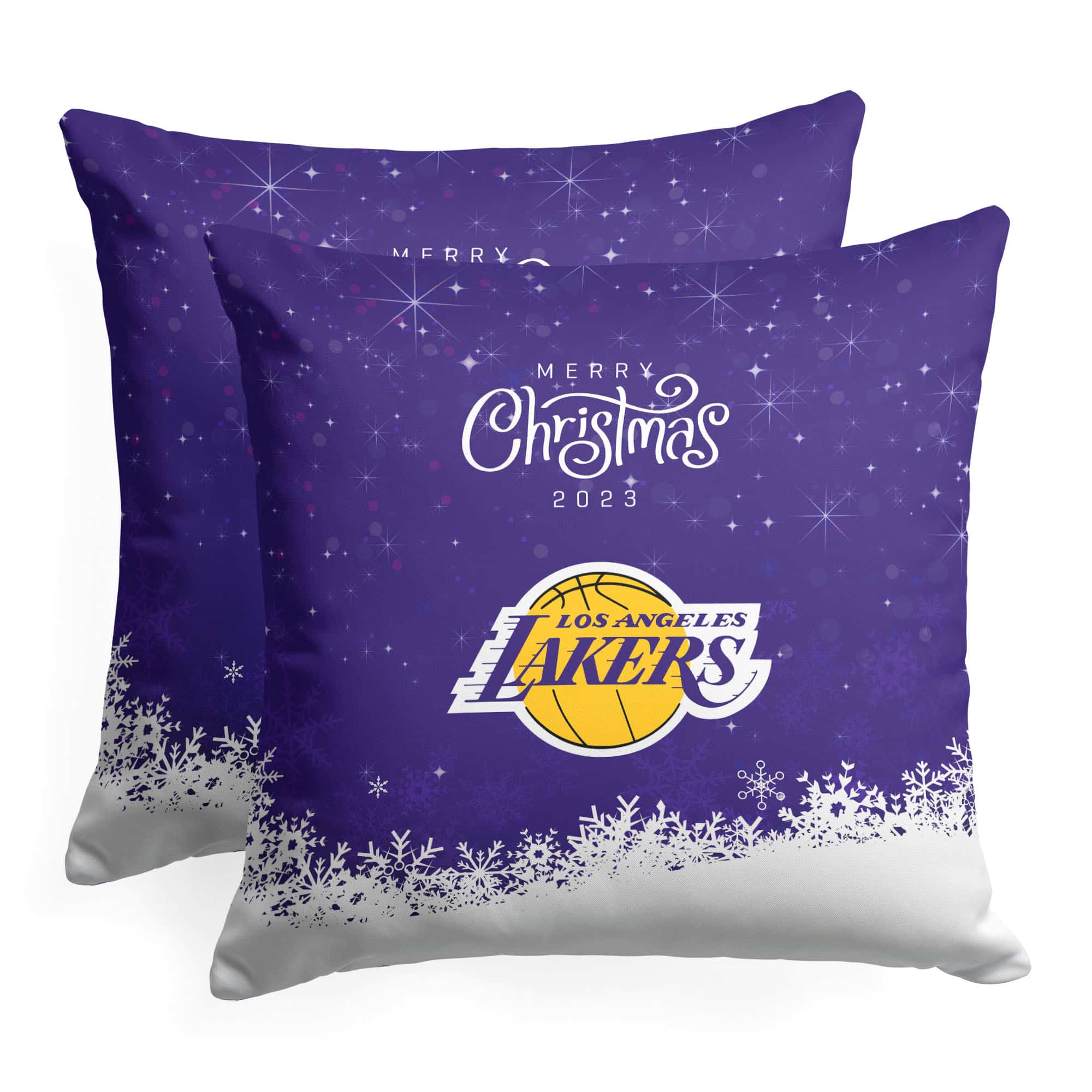 NBA Los Angeles Lakers Christmas 2023 Throw Pillow 18x18 Inches