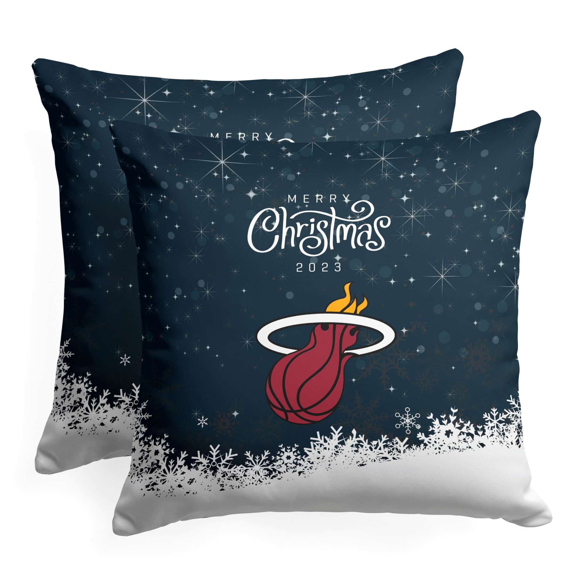 NBA Miami Heat Christmas 2023 Throw Pillow 18x18 Inches